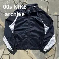 00s Nike 銀タグ　ナイロンジャケット Y2K archive 刺繍ロゴ