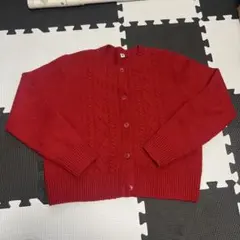 キッズ カーディガン セーター ユニクロ 赤