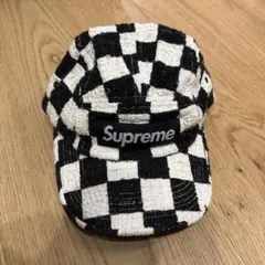 Supreme チェッカーパターンキャップ S/M黒白