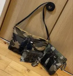 デニムリメイク★可愛い迷彩ミニジーンズポーチ3個★ショルダー付【25】