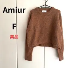 Amiur エミレ　長袖ニット　セーター ウールニット　テラコッタカラー　F