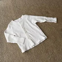 プチバトー18m/81cm ホワイトカーディガン