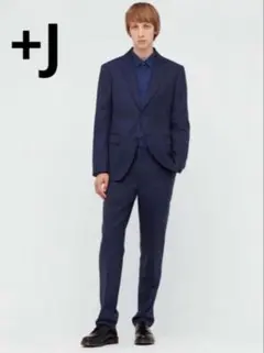 +J 21SS ネイビーストライプテーラードジャケッL パンツ85cm2本