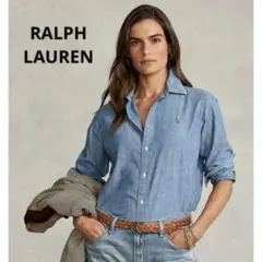 美品 ラルフローレン コットンデニム ダンガリーシャツ オーバーサイズ