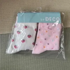 kp DECO キッズ靴下 いちごドット 19-21cm