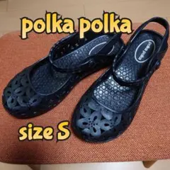 polka polka 花柄サンダル 黒 Sサイズのサムネイル