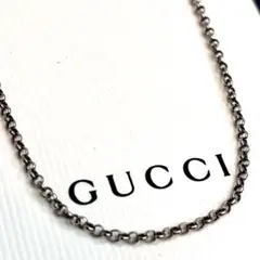 約50cm グッチ ロールチェーン ネックレス シルバー 925 燻し銀 | Mercari