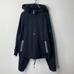 90s ナイキ セットアップ ジャージ 上下 センターロゴ ハーフジップ 黒