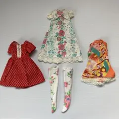 ドール服 リカちゃん ブライスサイズ 4点セット アウトフィット ハンドメイド