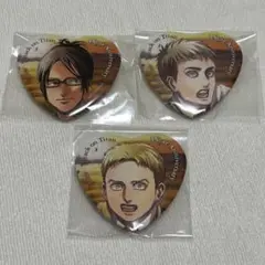 進撃の巨人 オンライン展覧会 ハート型缶バッジ ジャン ライナー ハンジ