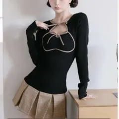 Darich ダーリッチ ポイントチェックニットミニワンピース