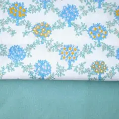 【2枚セット】リバティ「サマーオーチャード」×リネンシーチングエメラルドグリーン