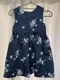 ロペピクニック 花柄ノースリーブドレス ネイビー 発表会