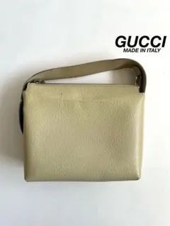 GUCCI ARCHIVE LEATHER POUCH HAND BAG