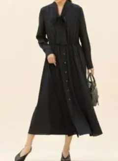 美品★23区× mi-mollet シャツワンピース ボウタイ S 大草直子 23区 mi-mollet 大草直子コラボ ボウタイ シャツワンピース 38