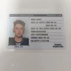 SEVENTEEN Happyburstday ホシ IDカード トレカ