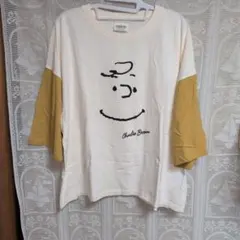 スヌーピー チャーリーブラウン Tシャツ 4L バイカラー 7分袖 大きいサイズのサムネイル