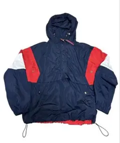 Bershka ベルシュカ 中綿アノラックパーカー M 90s風 配色 フード付