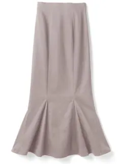 ハイウエストマーメイドツイルスカート[rut596] グレージュ M