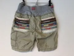 go slow caravan ショートパンツ カーキグレー ウエストゴム刺繍のサムネイル