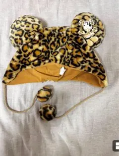 ヒョウ柄ミニーマウス帽子