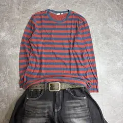 archive y2k 00s UNIQLO striped l/s tee
