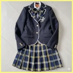 デコラピンキーズ 卒服 150 黄色チェック 金ボタン 豪華勲章 フォーマル