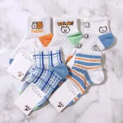 新品✨LUXURE キッズ靴下５足セット 18-22cm くま　夏