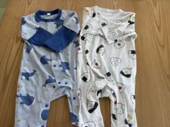 西松屋　クジラ・おにぎり　ロンパース　80