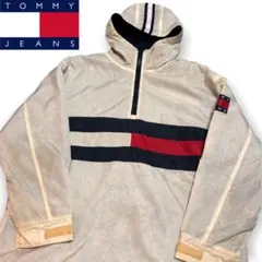 訳あり　90’s Tommy Jeansヴィンテージ　ハーフジップ ボアブルゾン