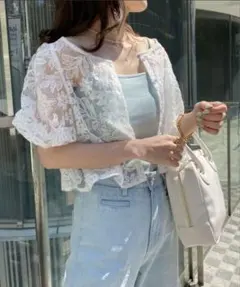 NICE CLAUP ナイスクラップ　インナーセットフラワー刺繍ブラウス