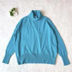 green label relaxing ニットセーター　洗える　ターコイズ