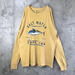 B1832古着　ロンT 黄　90s Y2K