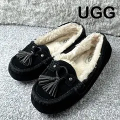 UGG アグ スカラップドモック モカシン スリッポン ボア ブラック 24cm
