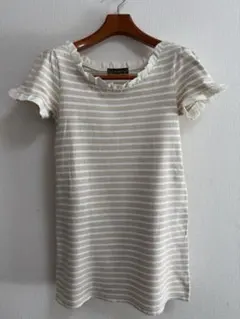 ナノユニバース　ボーダーワンピース　フリル半袖