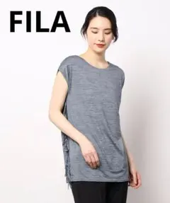 FILA サイドフリンジ　半袖Ｔシャツ　水陸両用フィットネスウェア ヨガウエア