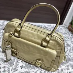未使用 タグ付き AntePrima ミニボストンバッグ 特殊加工 ゴールド