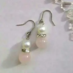 ローズクォーツピアス☆