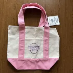 新品Trader Joe's トートバッグ ピンク/クリーム
