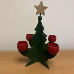 クリスマスツリー　キャンドルホルダー　木製
