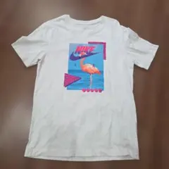 NIKE　Ｔシャツ　半袖　ホワイト　プリント　フラミンゴ　ロゴ　コットン