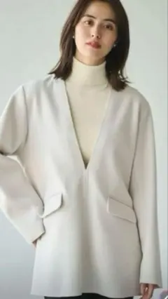 ほぼ未使用ルーニィ★ツイード ノーカラージャケット LOUNIE　ホワイト 2025年最新】LOUNIE レディース ノーカラージャケットの人気アイテム