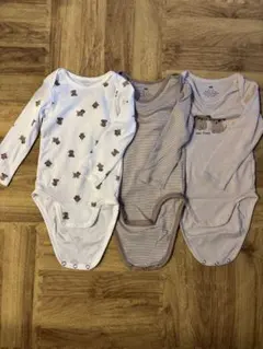 H&M オーガニックコットン 犬柄ロンパース 3点セット