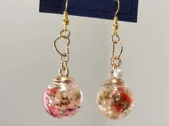 300 ガラスドームピアス　18mm ハンドメイド　金具変更可能