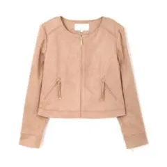 フェイクスエードノーカラーブルゾン