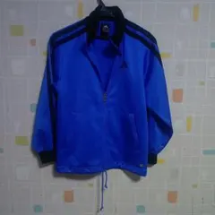 adidas ジップアップジャケット 150 青　アディダス　万国旗タグ