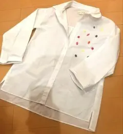 ZARA カラフルビーズ刺繍七分袖シャツ 11/12 152