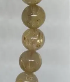 高透明】ゴールドルチルクォーツ ブレスレット 11mm 内径16cm 金運