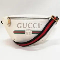 【良品】GUCCI(グッチ)ショルダーバッグ　スモールボディバッグ　ウエスト　白