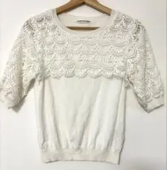 VIVIENNE TAM ヴィヴィアンタム　半袖　ニット　レース　ホワイトのサムネイル